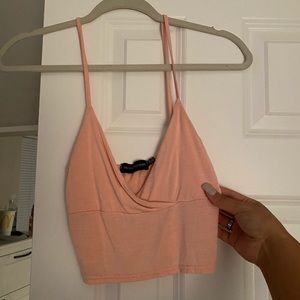 Coral Pink Cropped Tank Top